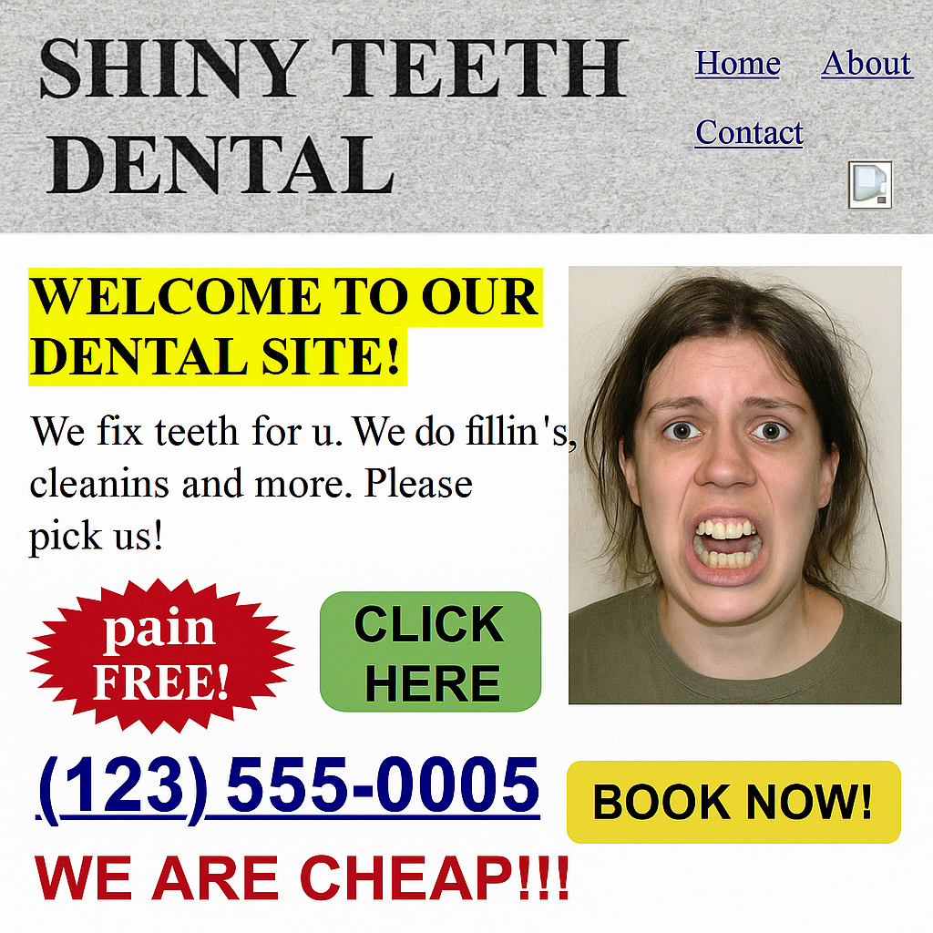 Outdated dental website
